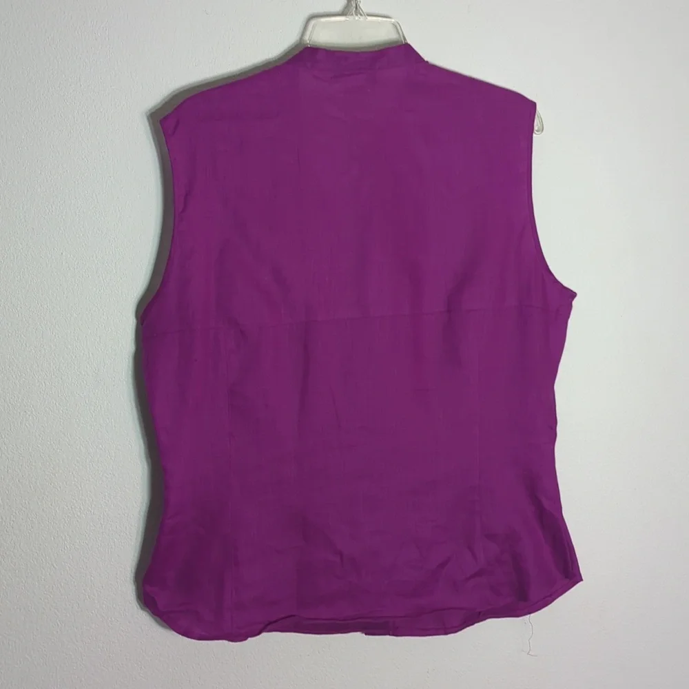 Nygard Womens Capri Top Set 100% Linen Fushia Pink Summer Beachy Plus‎ Size 14